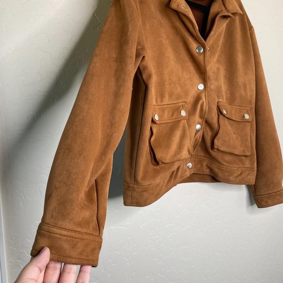 Harper & Me Brown Faux Suede Jacket - Picture 3 of 9